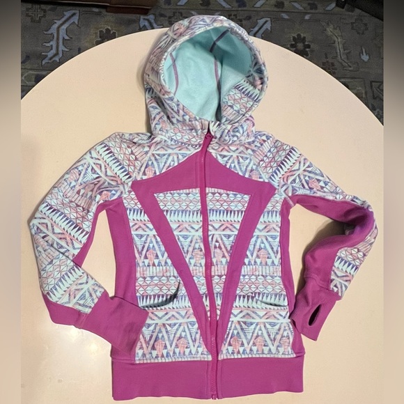 Ivivva by Lululemon Full Zip Hooded Sweatshirt Geometric | Youth Size 12 - Picture 6 of 14